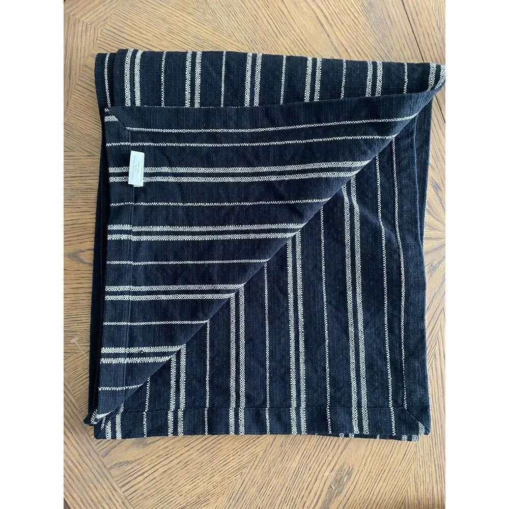 Split P Black and Cream Farmhouse Ticking Striped 15x70” Table Runner